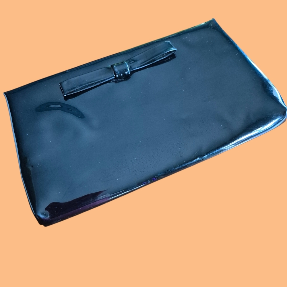 Vintage Small Black Patent Leather Clutch